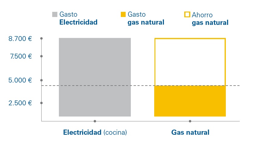 Ahorro comparativo gas natural vs electricidad